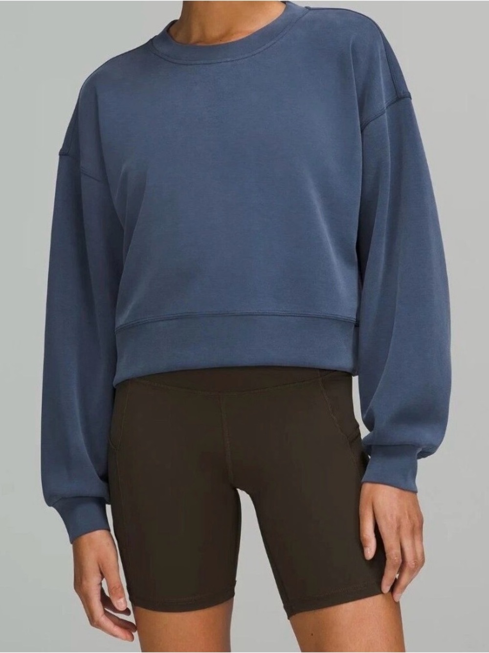 Lululemon Perfectly Oversized Cropped Crew *Softstreme Mineral Blue